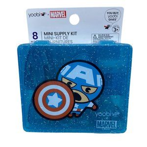 New Yoobi x Marvel Mini Supply Kit Stapler Scissors etc Captain America 4”x3.25”